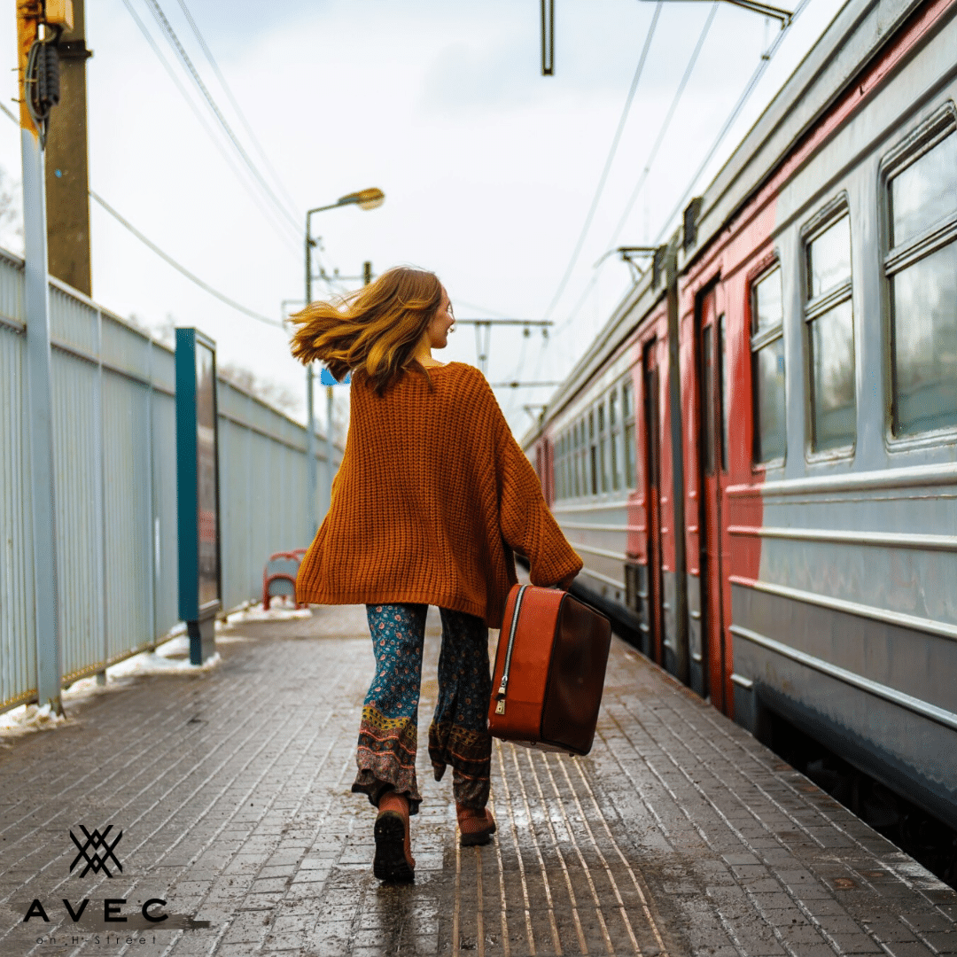 Young-Woman-Running-To-Train-Luggage