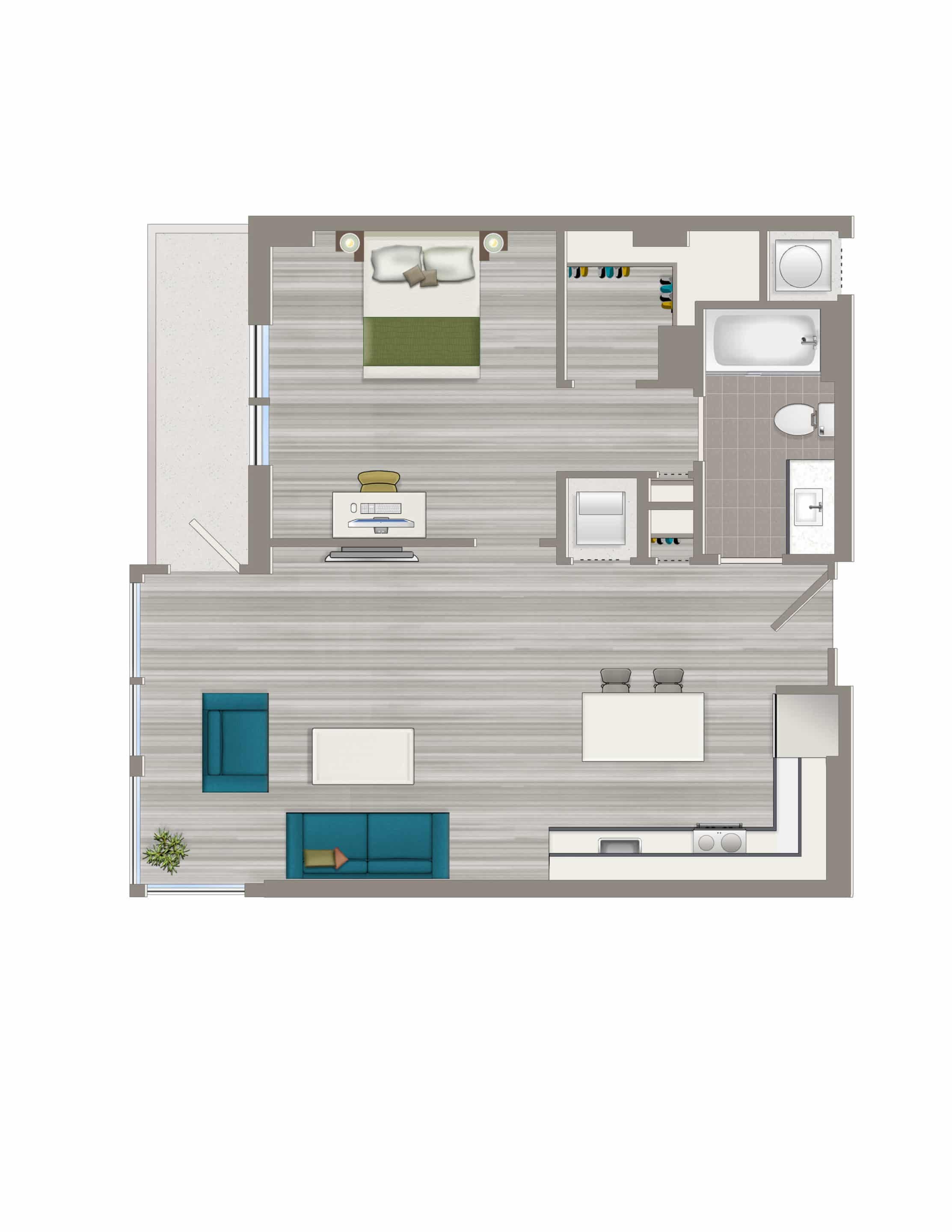 Avec-on-H-Street-One-Bedroom-J-Floorplan